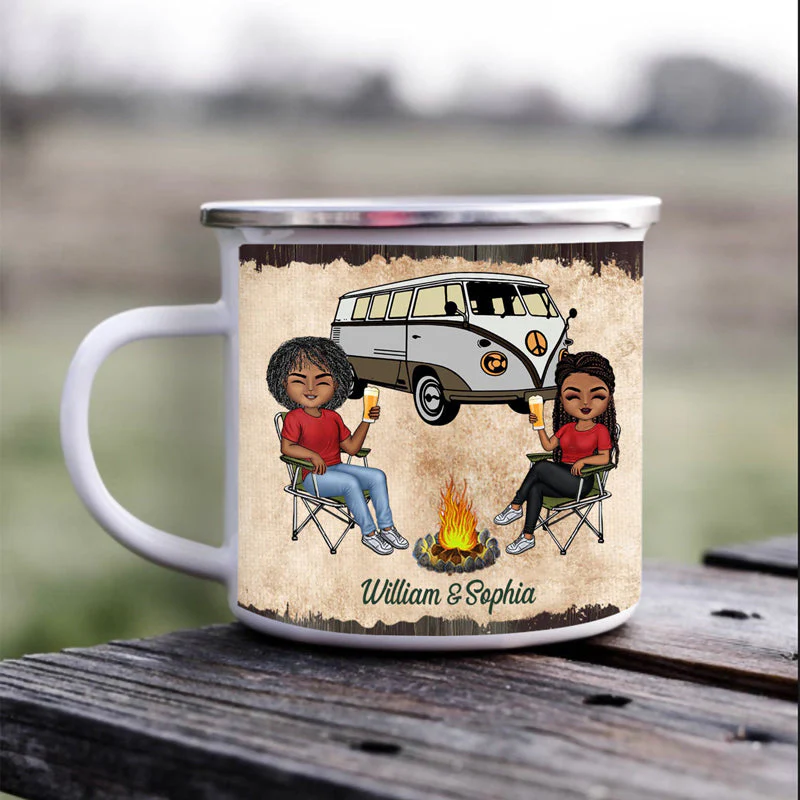 Camping Partners For Life Husband Wife - Couple Gift - Personalized Custom Campfire Mug - Image 3