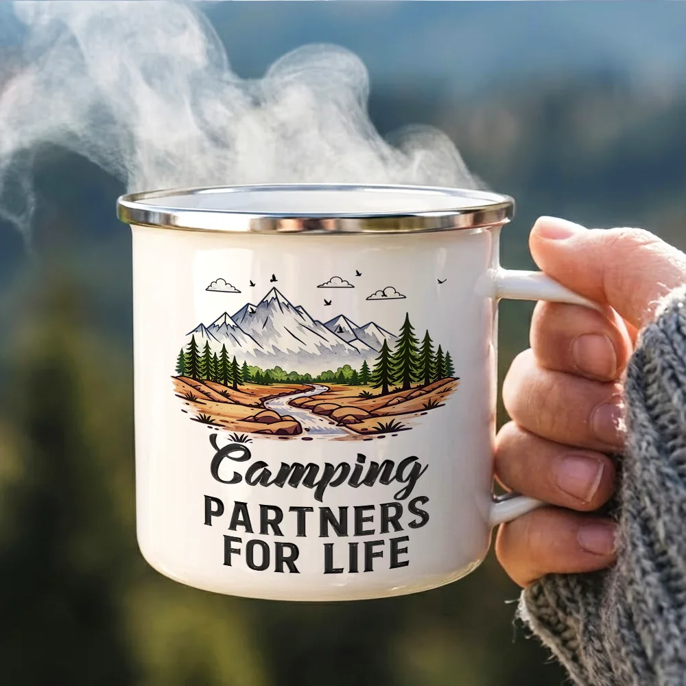 Camping Partners For Life - Personalized Enamel Mug - Image 3