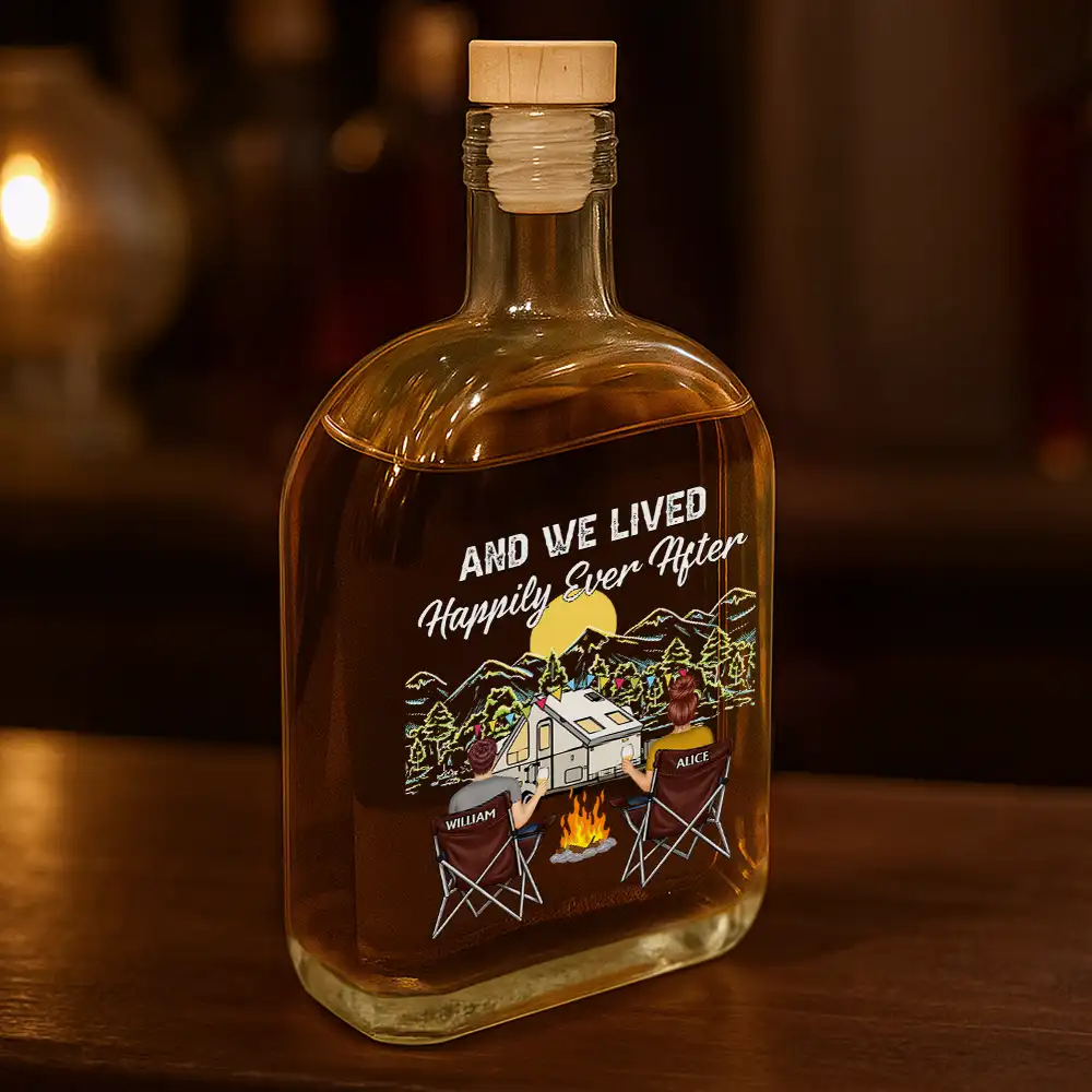 Camping Partners For Life - Personalized Whiskey Bottle - Image 3
