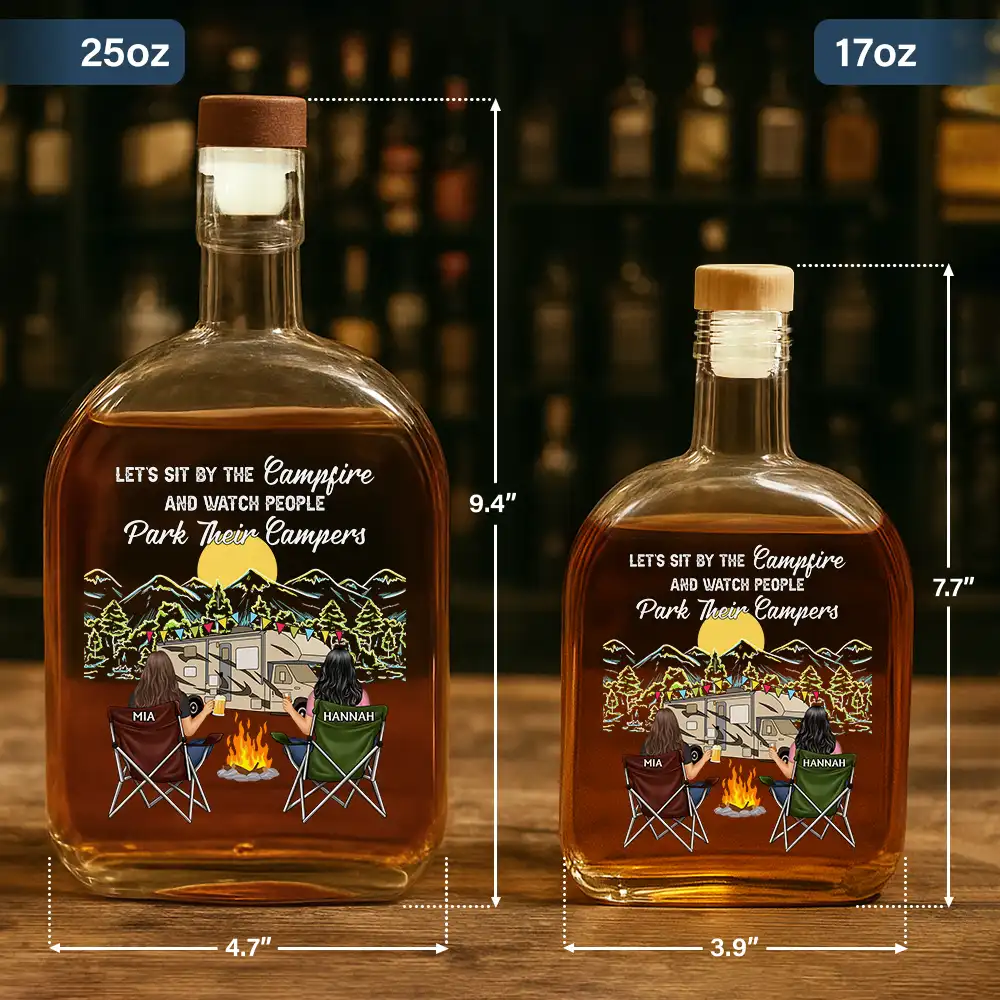 Camping Partners For Life - Personalized Whiskey Bottle - Image 5