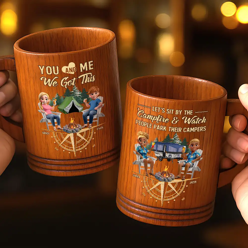 Camping Partners For Life - Personalized Wooden Mug - Image 2