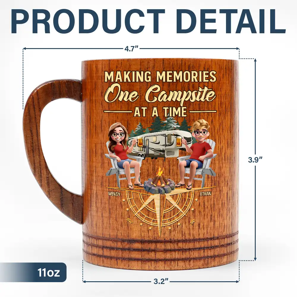 Camping Partners For Life - Personalized Wooden Mug - Image 6