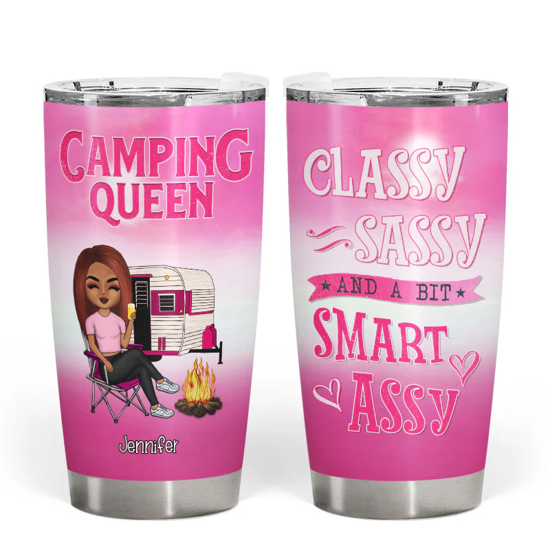 Camping Queen Classy - Gift For Camping Lovers - Personalized Custom Tumbler - Image 3