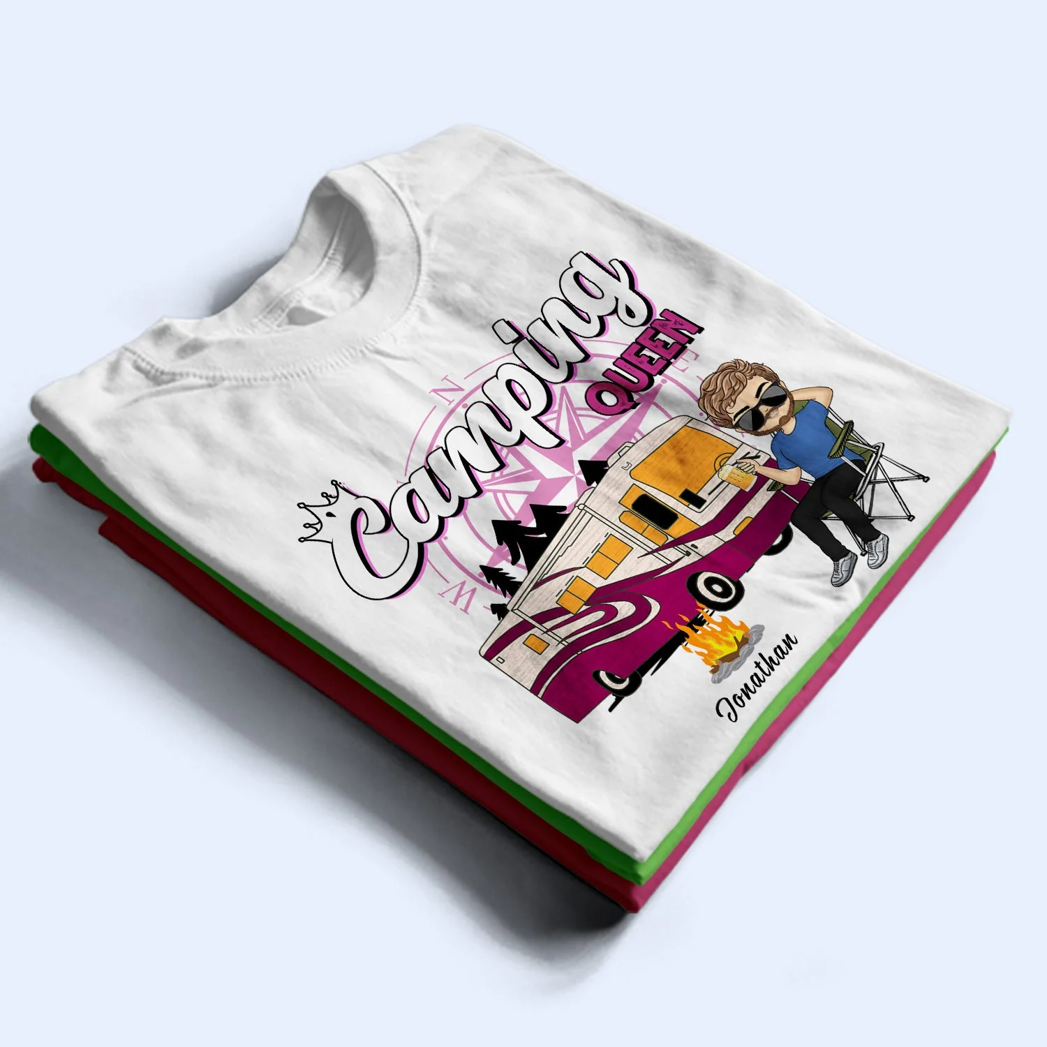 Camping Queen - Gift For Camping Lovers - Personalized Custom T Shirt - Image 2