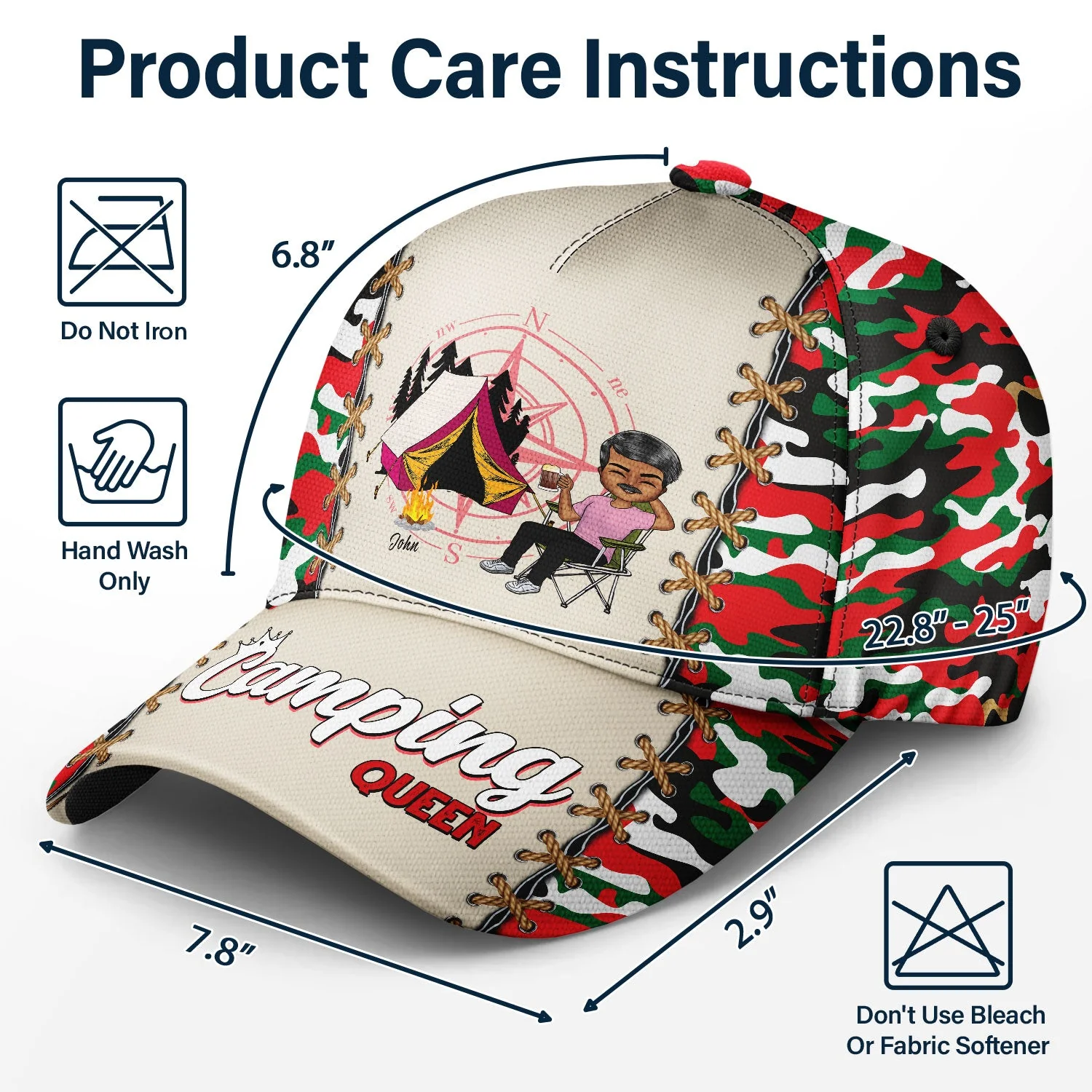 Camping Queen - Gift For Camping Women - Personalized Classic Cap - Image 6