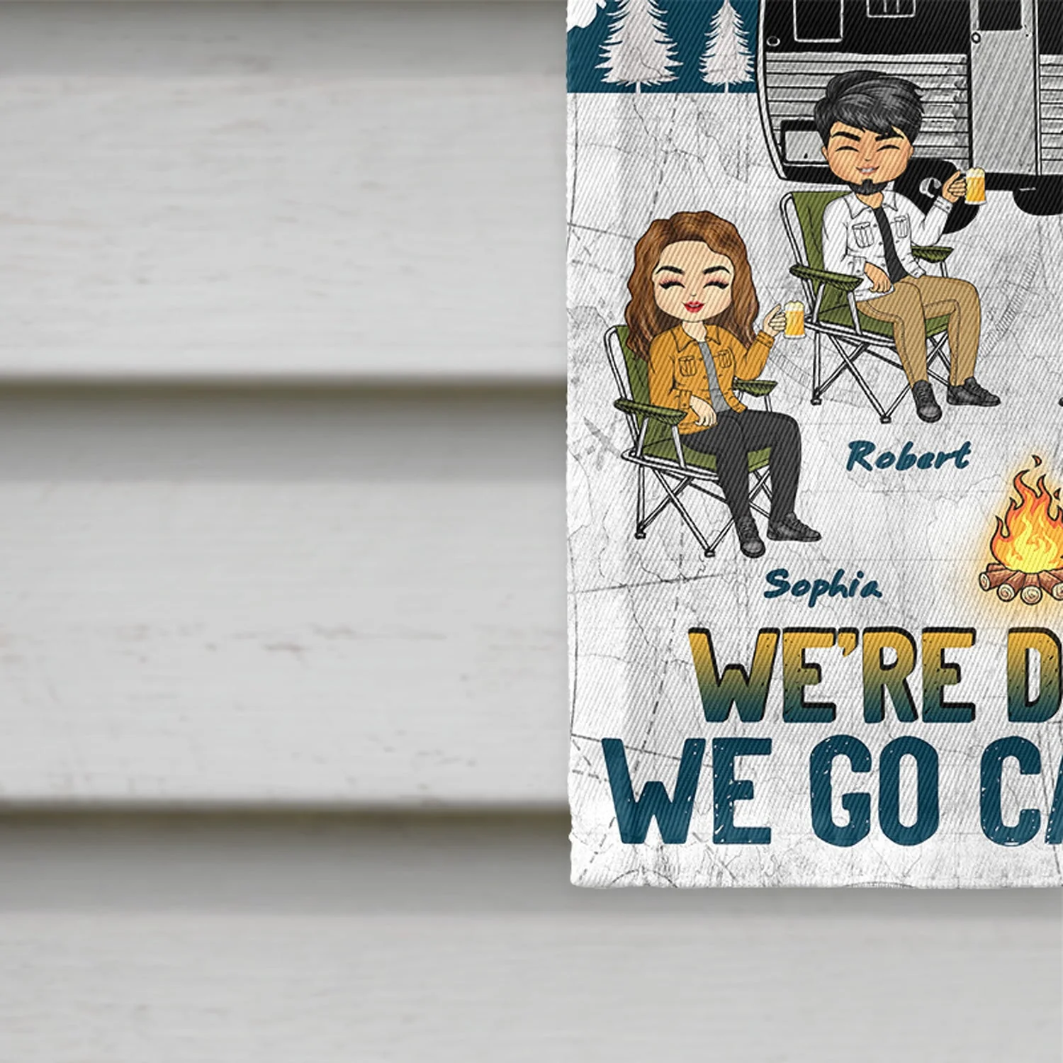 Camping We're Drunks - Gift For Bestie - Personalized Custom Flag - Image 4
