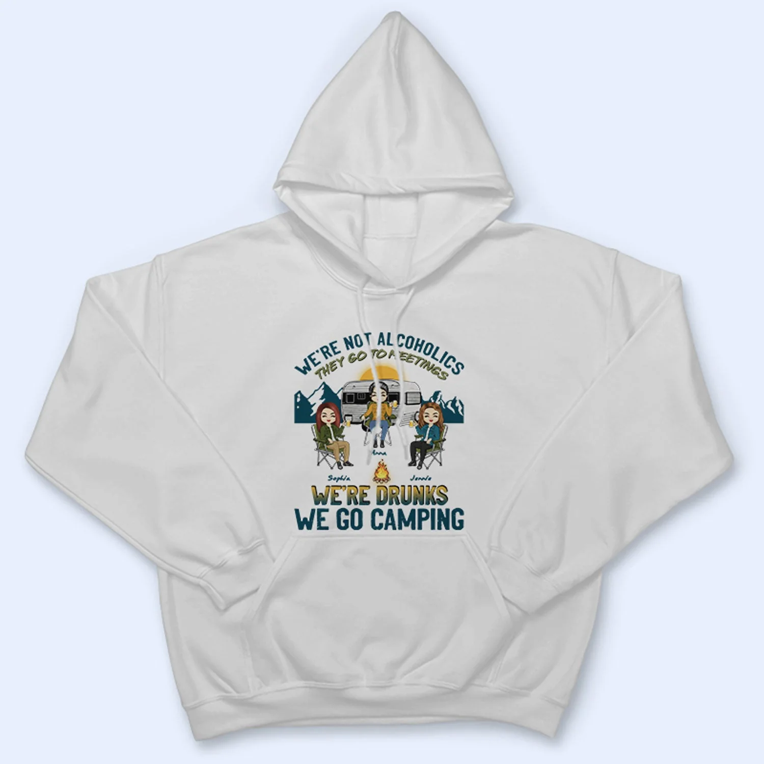 Camping We're Drunks - Gift For Bestie - Personalized Custom T Shirt - Image 4