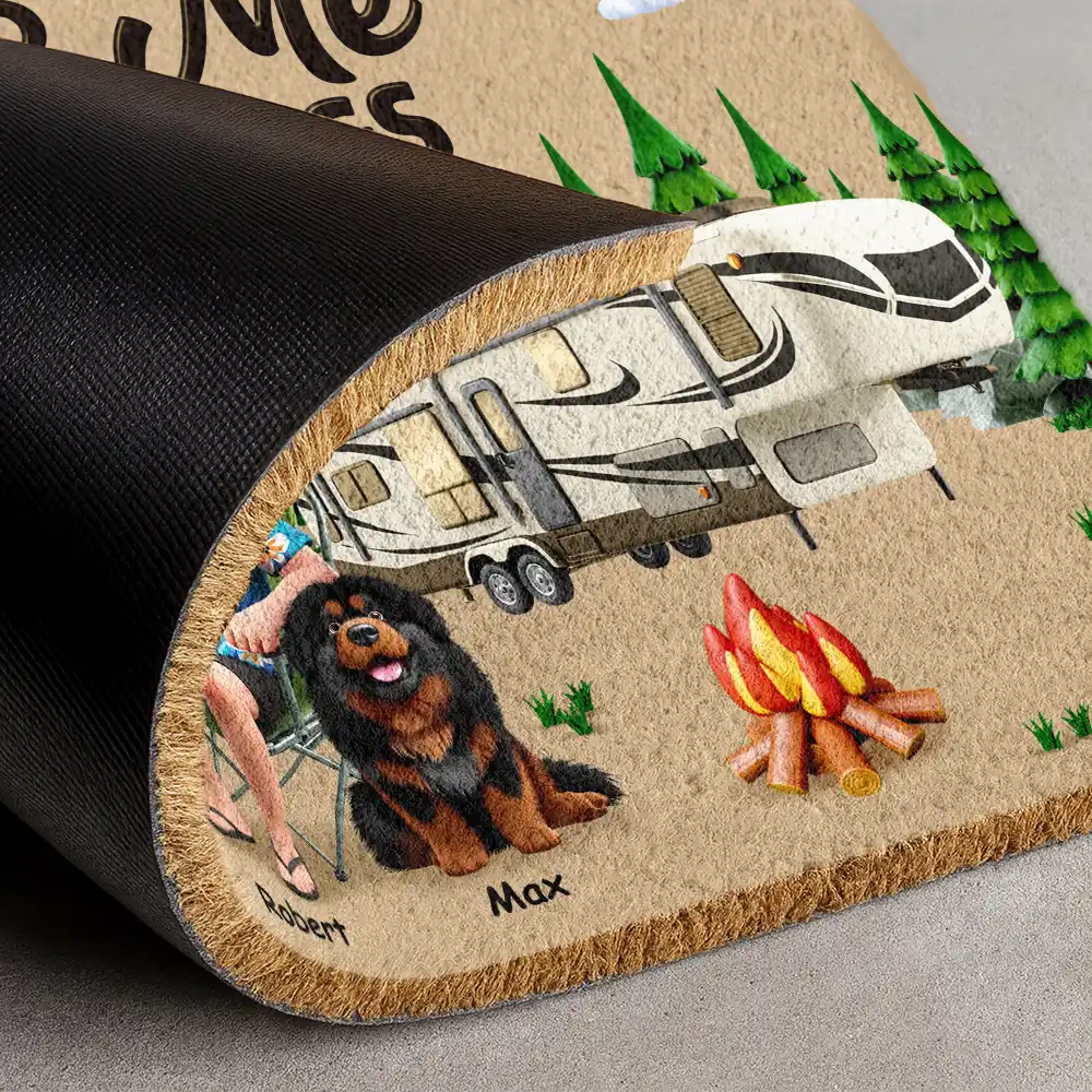 Camping You & Me And The Dogs - Personalized Coconut Doormat - Image 4