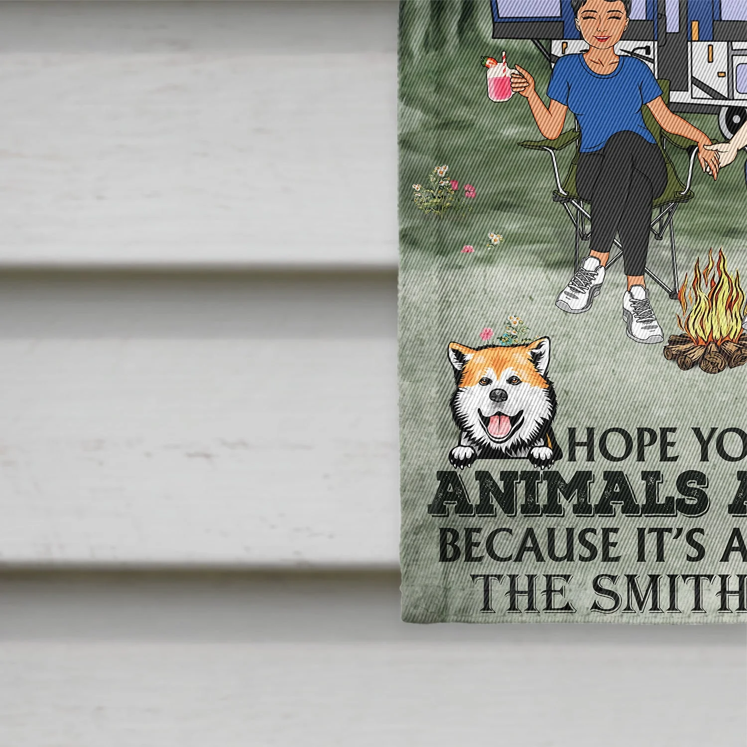 Campsite Hope You Like Animals And Kids - Gift For Camping Lovers, Couple, Parents, Pet Lovers - Personalized Custom Flag - Image 4