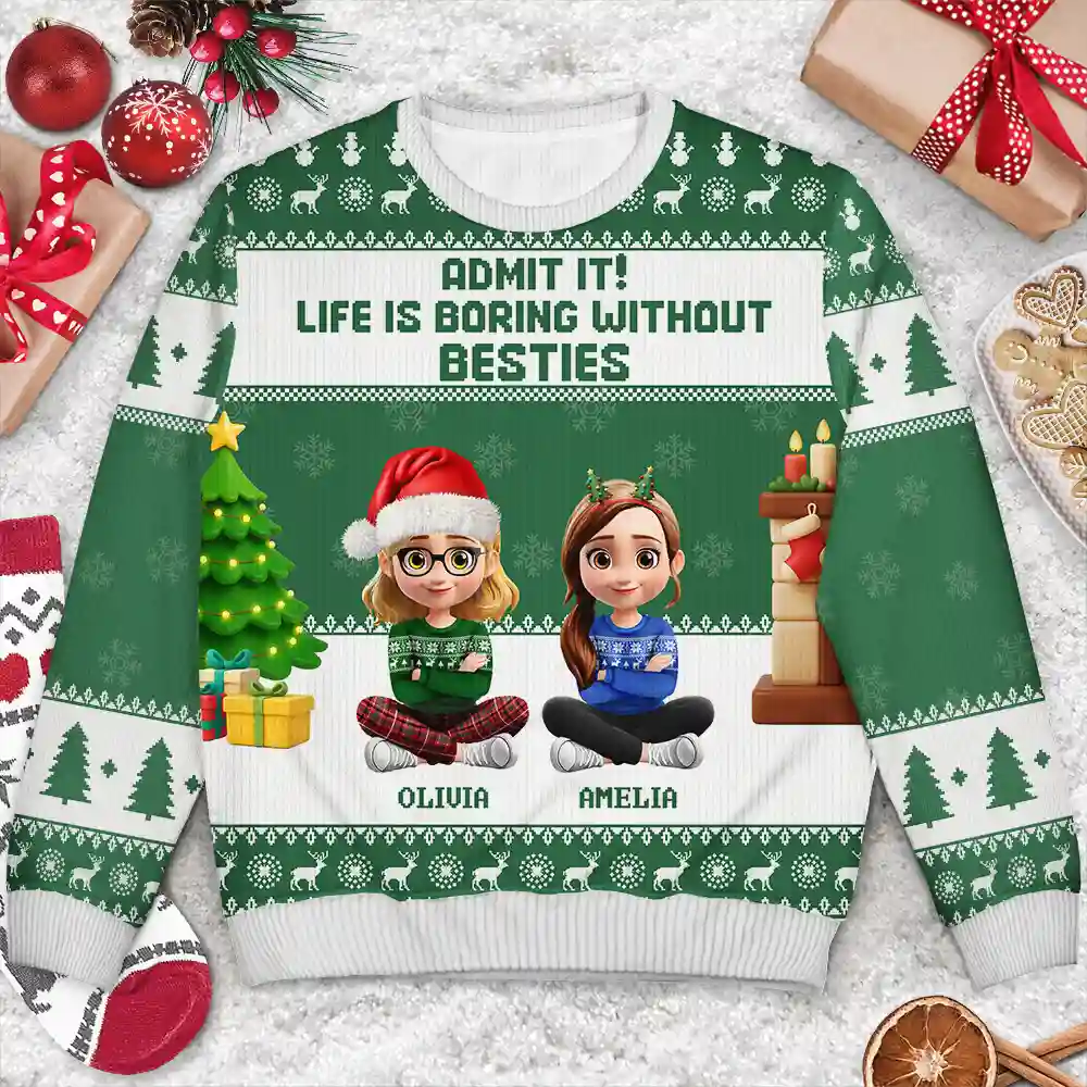 Can't Imagine Life Without Besties Sisters - Personalized Unisex Ugly Sweater - Image 3