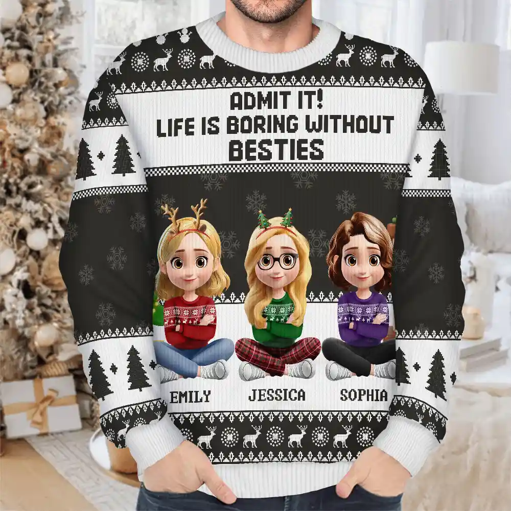 Can't Imagine Life Without Besties Sisters - Personalized Unisex Ugly Sweater - Image 4