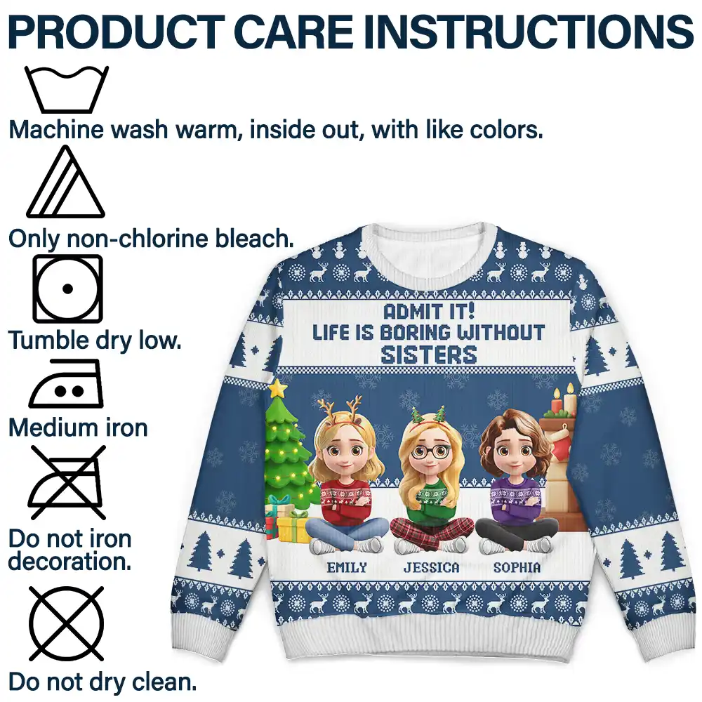 Can't Imagine Life Without Besties Sisters - Personalized Unisex Ugly Sweater - Image 7
