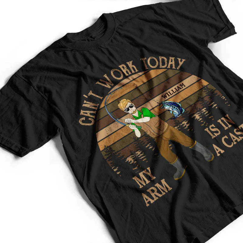 Can't Work Today Fishing - Personalized Custom T Shirt - Image 3