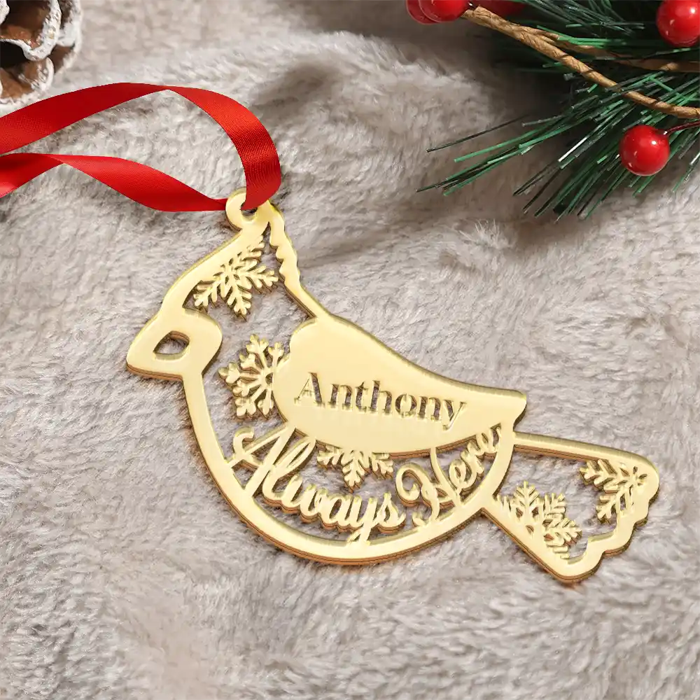 Cardinal Bird Always Here - Personalized DIY Mirror Acrylic Ornament - Image 3