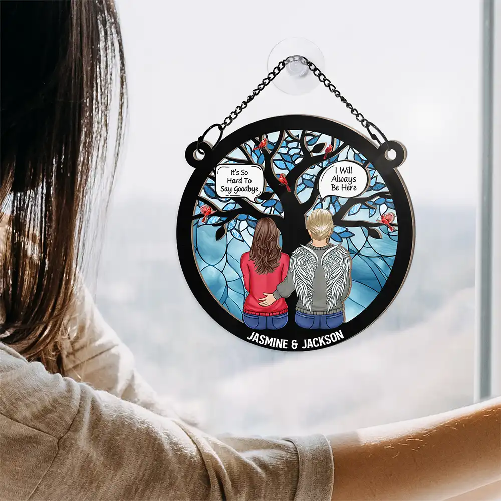 Cardinal I Miss You - Personalized Window Hanging Suncatcher Ornament - Image 4