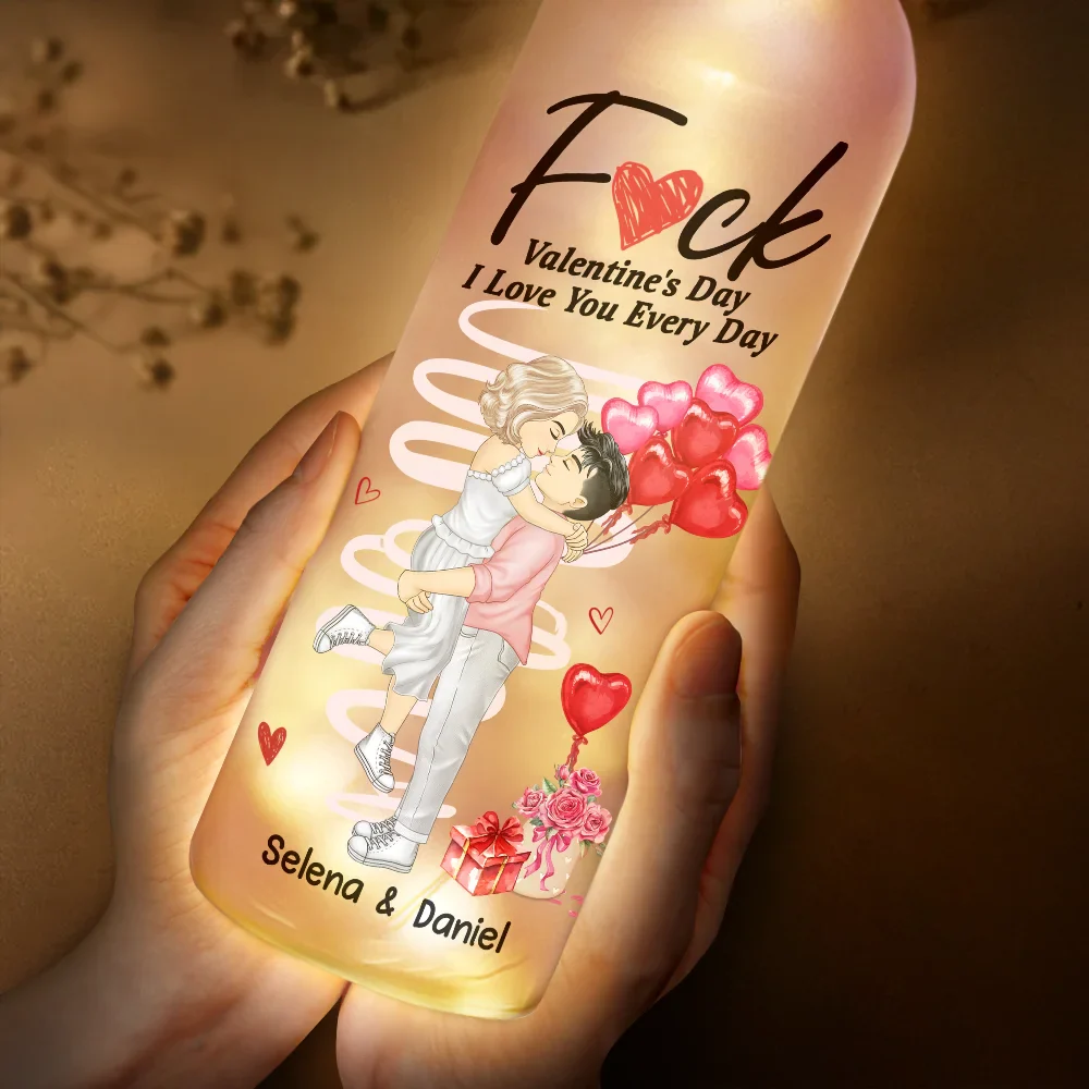 Carrying Couple I Love You Every Day - Personalized Bottle Light - Image 4