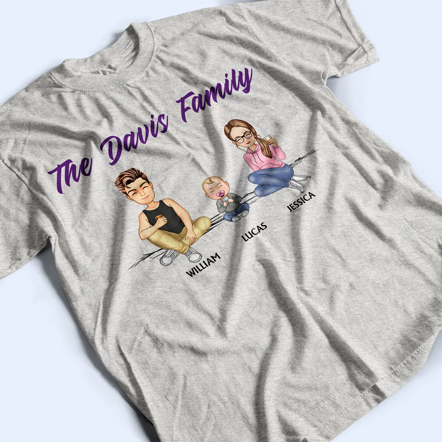 Cartoon - Birthday, Loving Gift For Family, Couple, Parent, Grandparent, Sibling, Bestie - Personalized T Shirt - Image 3