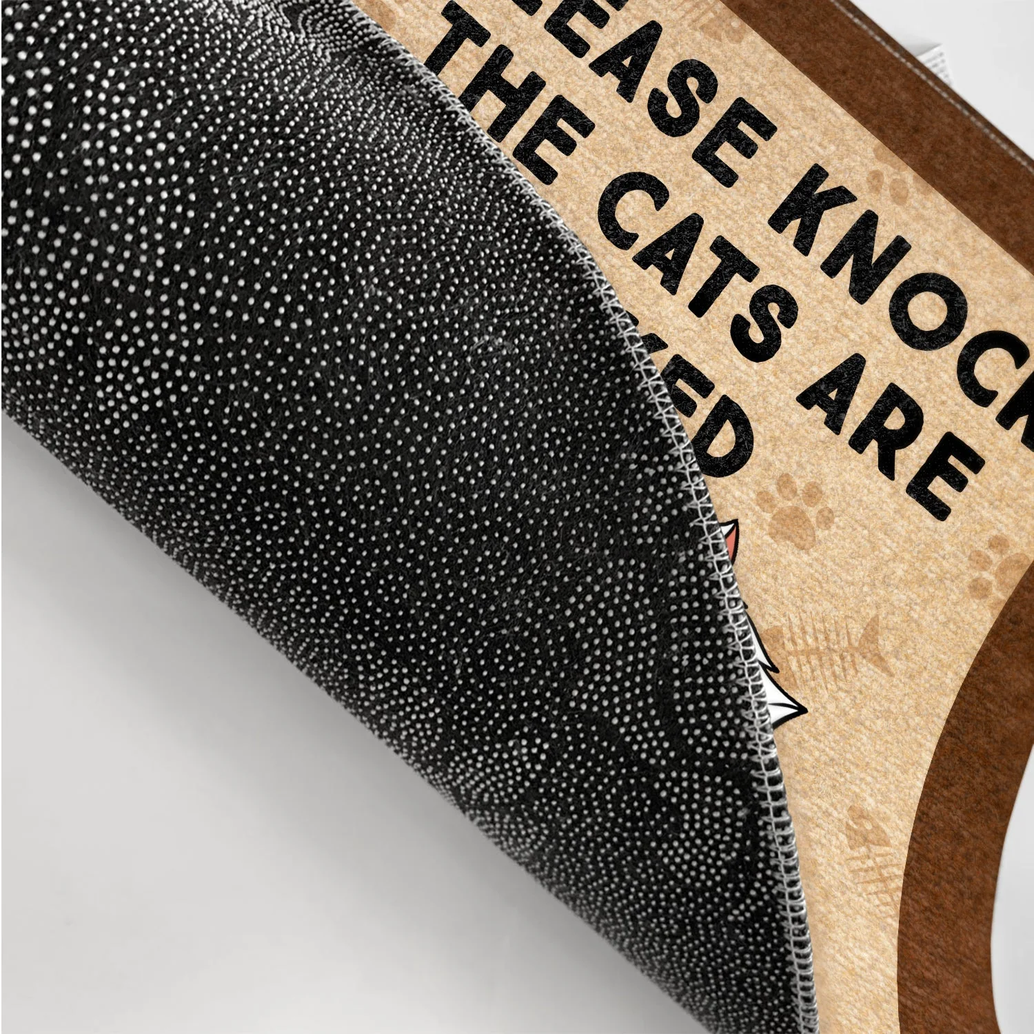Cartoon Cat Please Knock The Cats Are Naked - Gift For Cat Lovers - Personalized Doormat - Image 3