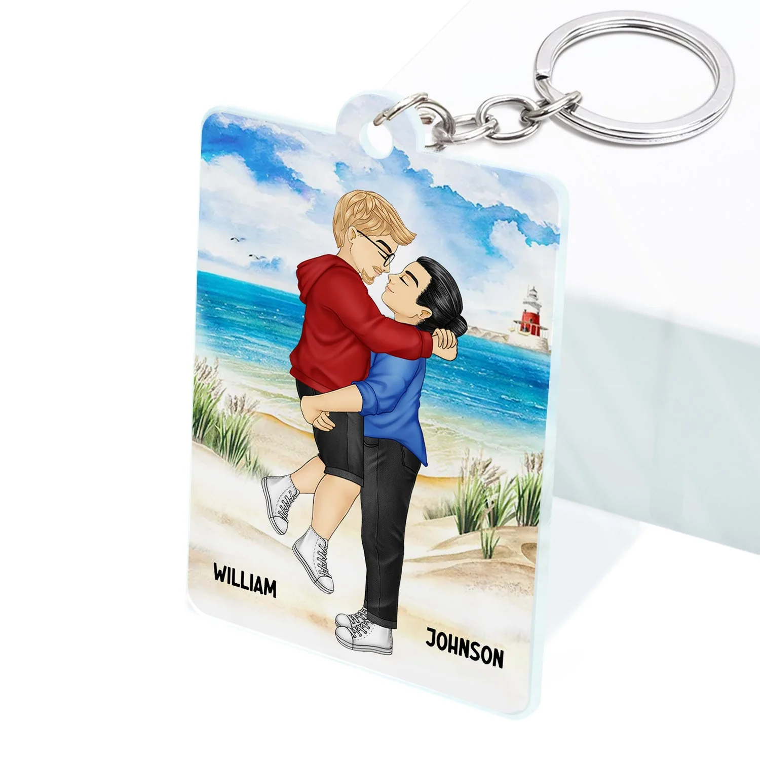 Cartoon Couple Kissing I'm Yours No Returns Or Refund - Gift For Couples - Personalized Acrylic Keychain - Image 2
