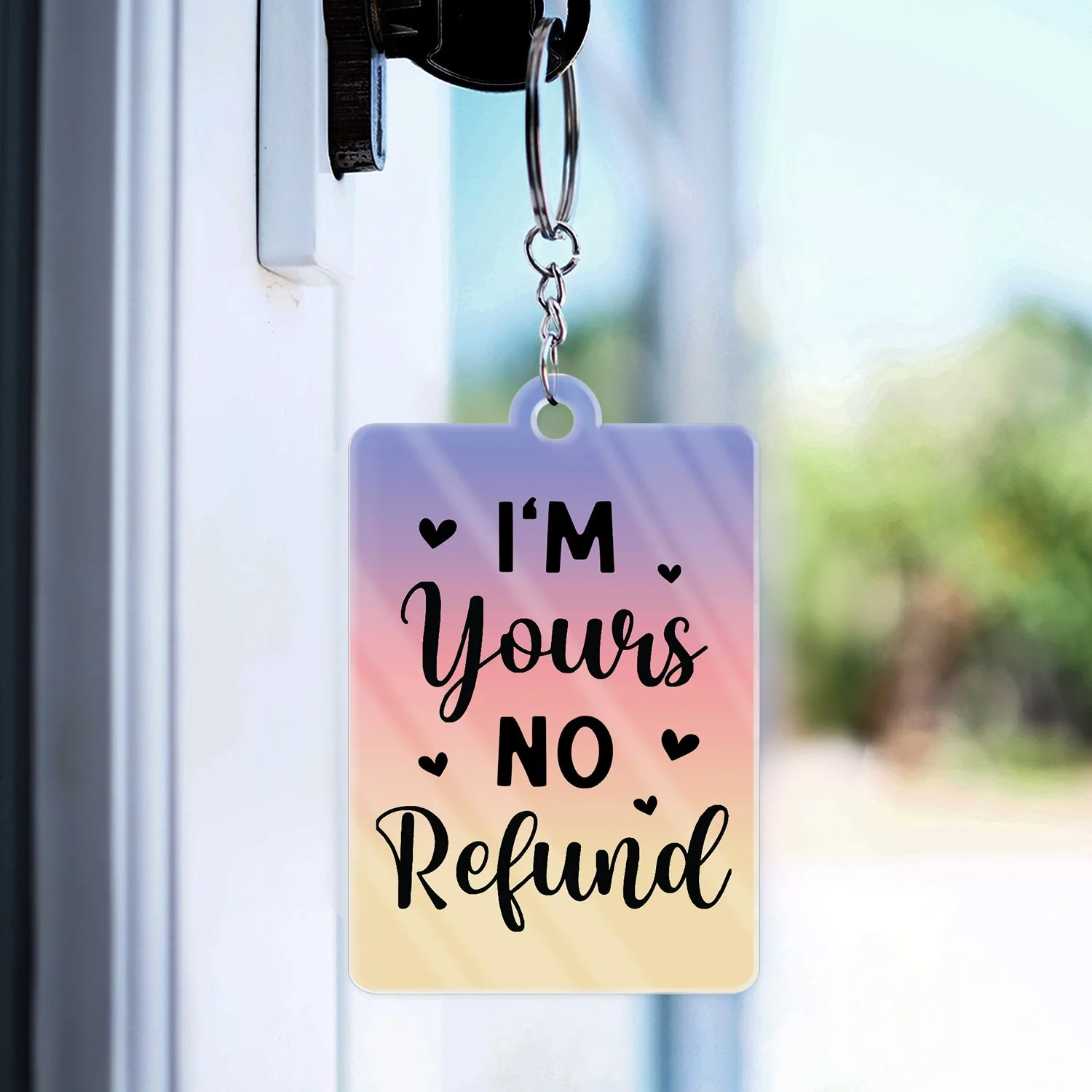 Cartoon Couple Kissing I'm Yours No Returns Or Refund - Gift For Couples - Personalized Acrylic Keychain - Image 3