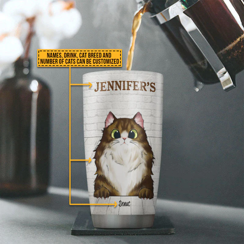 Cat Kitten Lovers Coffee Drinks A Woman Cannot Survive Custom Tumbler - Image 4