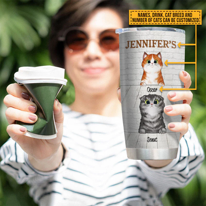 Cat Kitten Lovers Coffee Drinks A Woman Cannot Survive Custom Tumbler - Image 6