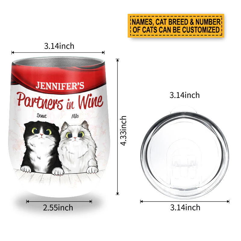 Cat Lovers, Wine Lovers, A Woman Cannot Survive Custom Wine Tumbler - Image 4