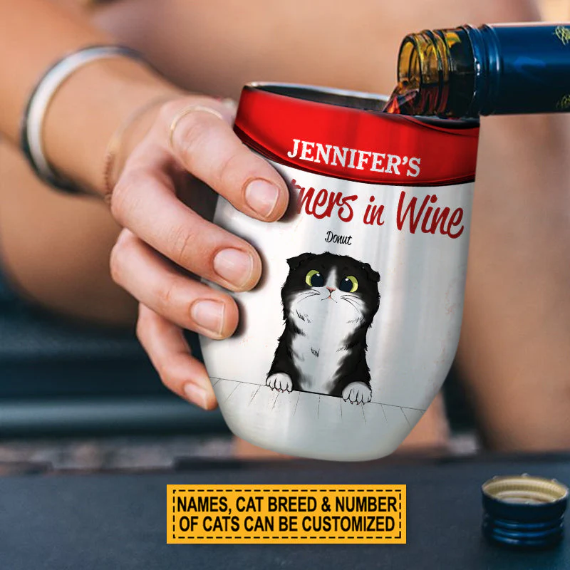 Cat Lovers, Wine Lovers, A Woman Cannot Survive Custom Wine Tumbler - Image 6