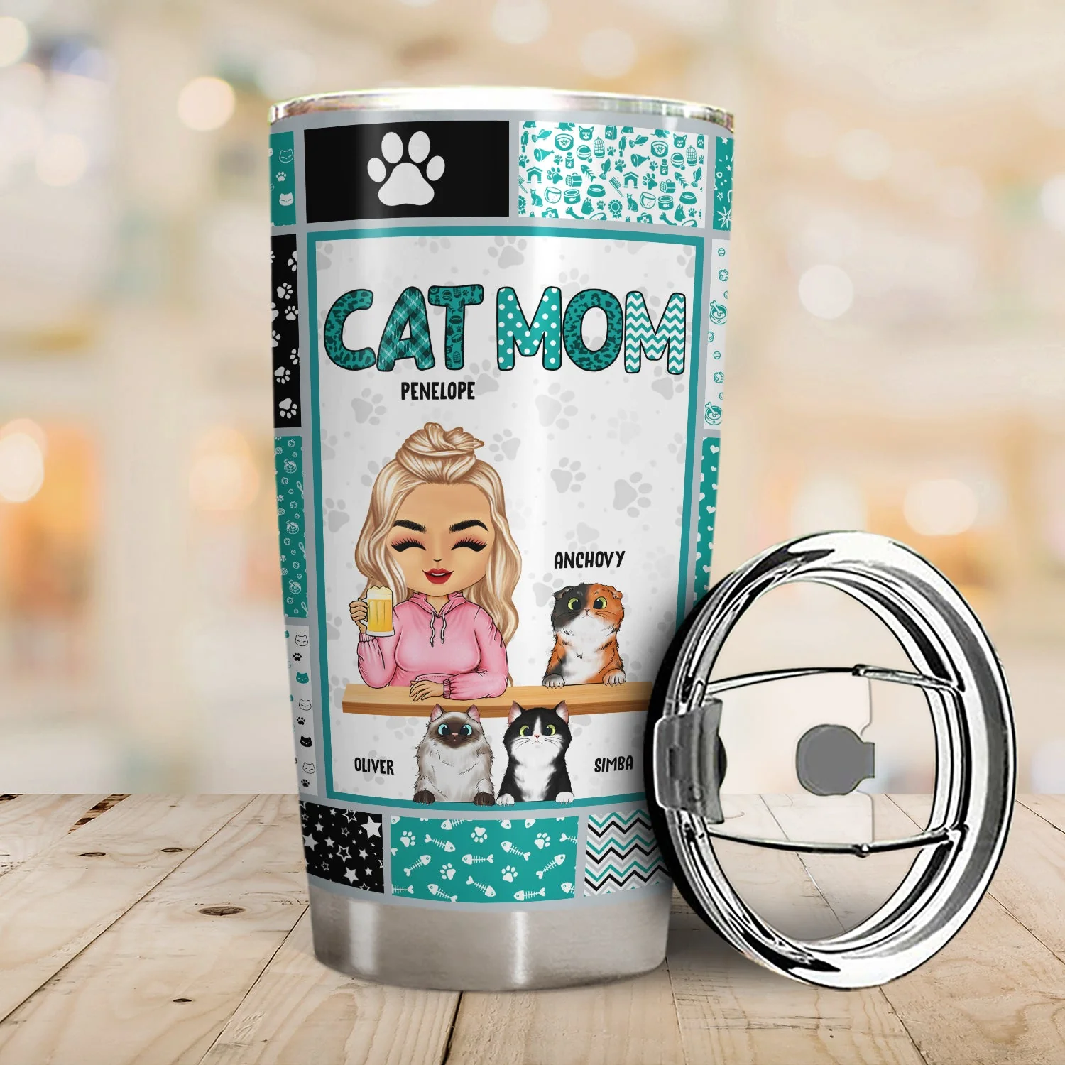 Cat Mom, Cat Dad - Birthday, Loving, Funny, Home Decor Gift For Cat Lover - Personalized Custom Tumbler - Image 2