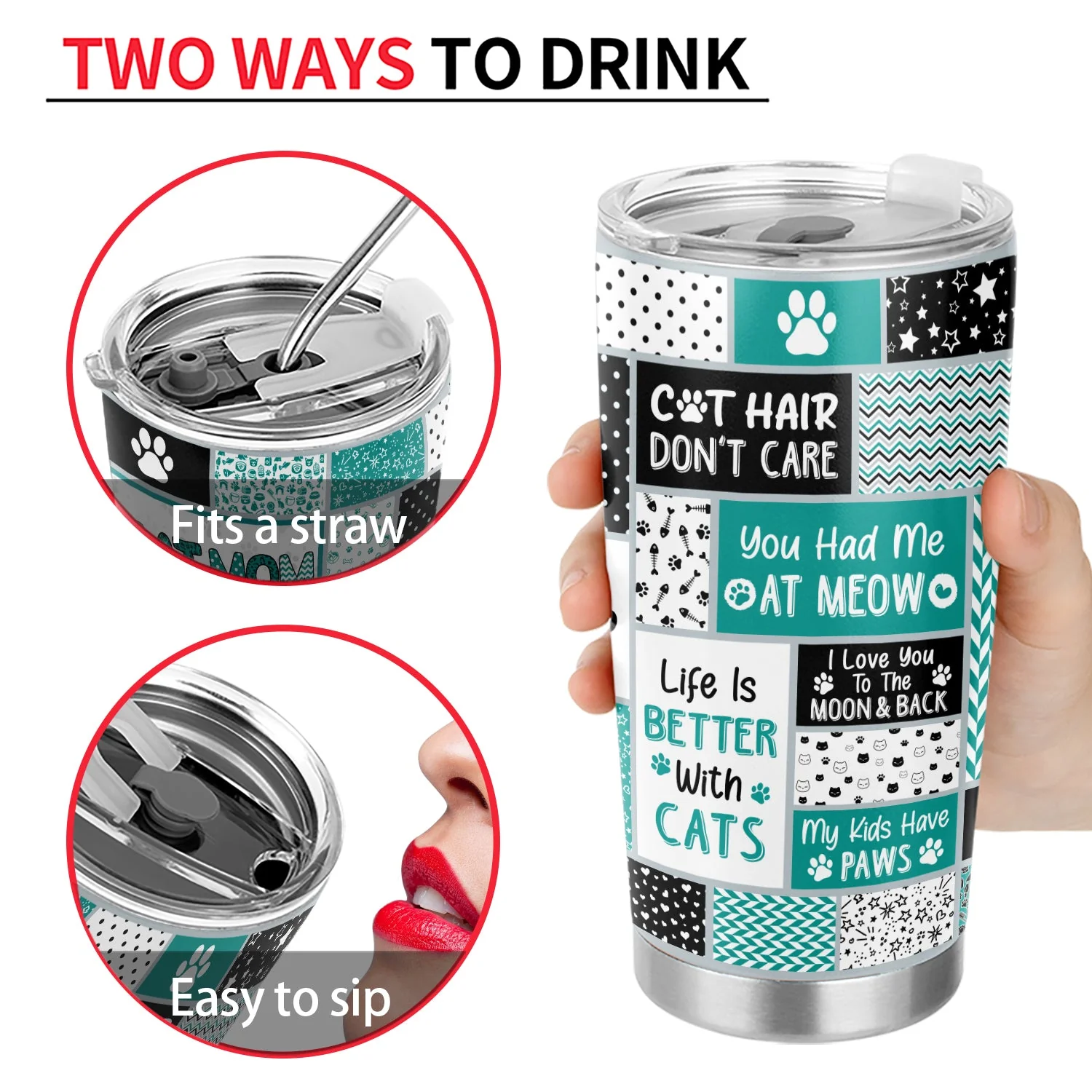 Cat Mom, Cat Dad - Birthday, Loving, Funny, Home Decor Gift For Cat Lover - Personalized Custom Tumbler - Image 4