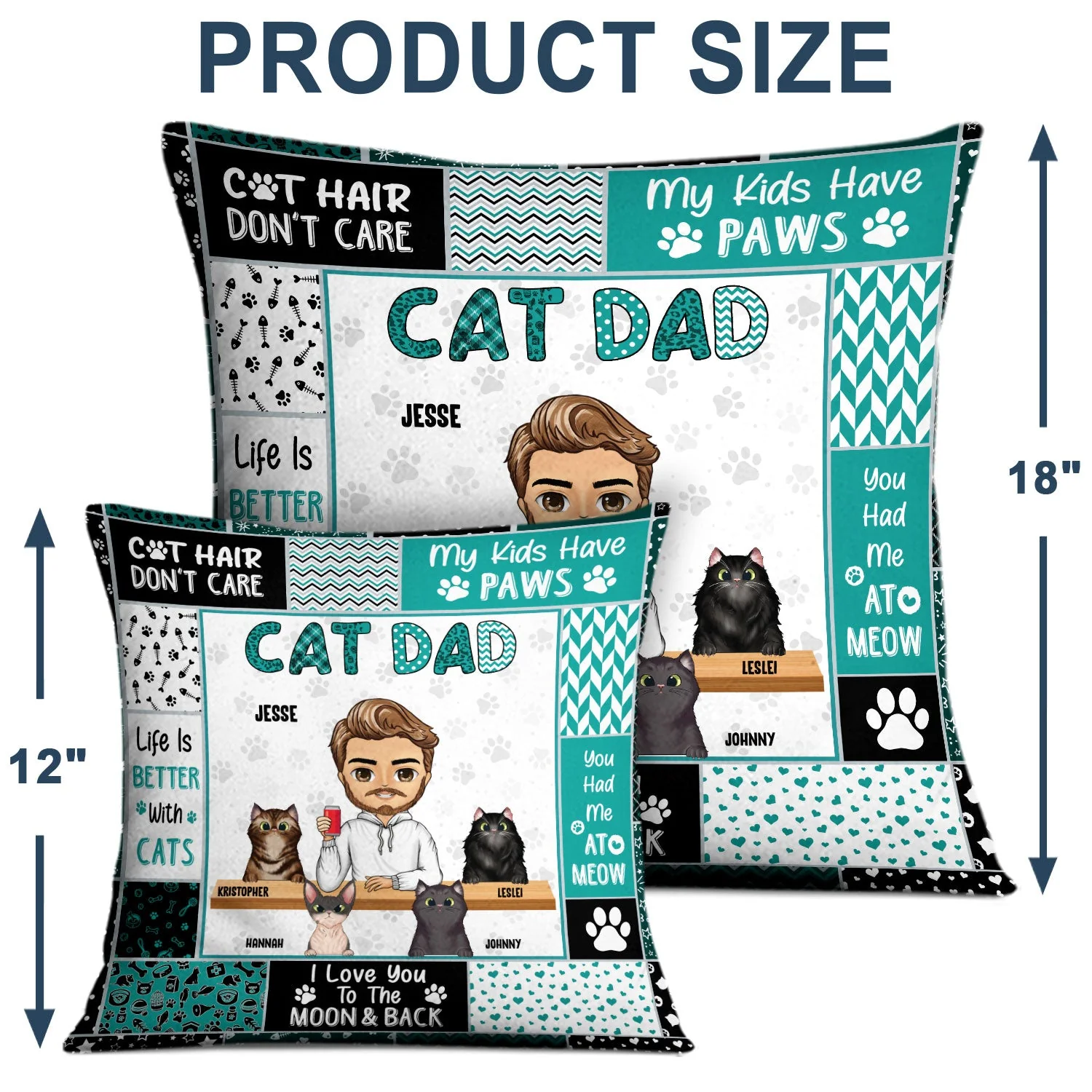 Cat Mom, Cat Dad - Birthday, Loving, Funny, Home Decor Gift For Cat Lover, Pet Owner - Personalized Custom Pillow - Image 4