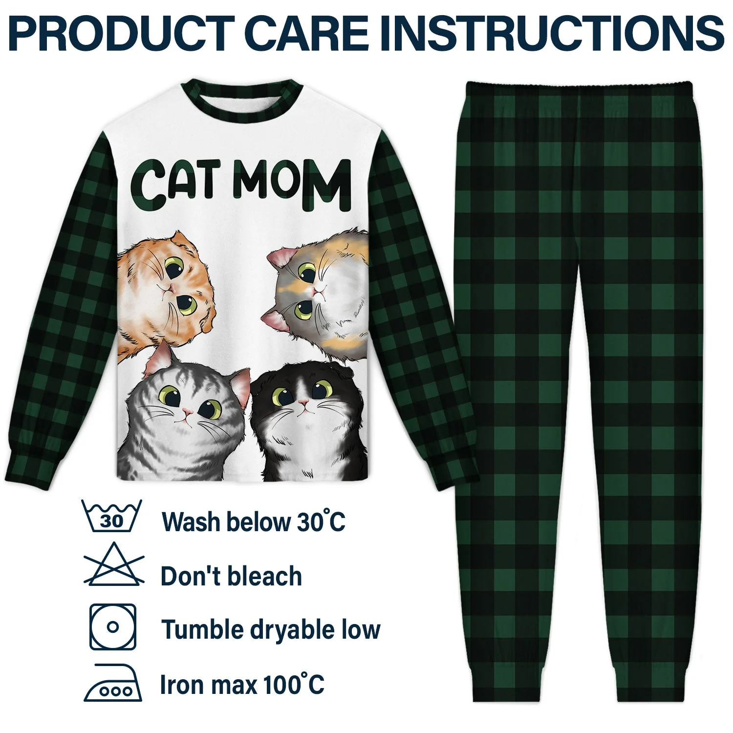 Cat Mom Cat Dad Cartoon Style - Gift For Cat Lovers - Personalized Unisex Pajamas Set - Image 5