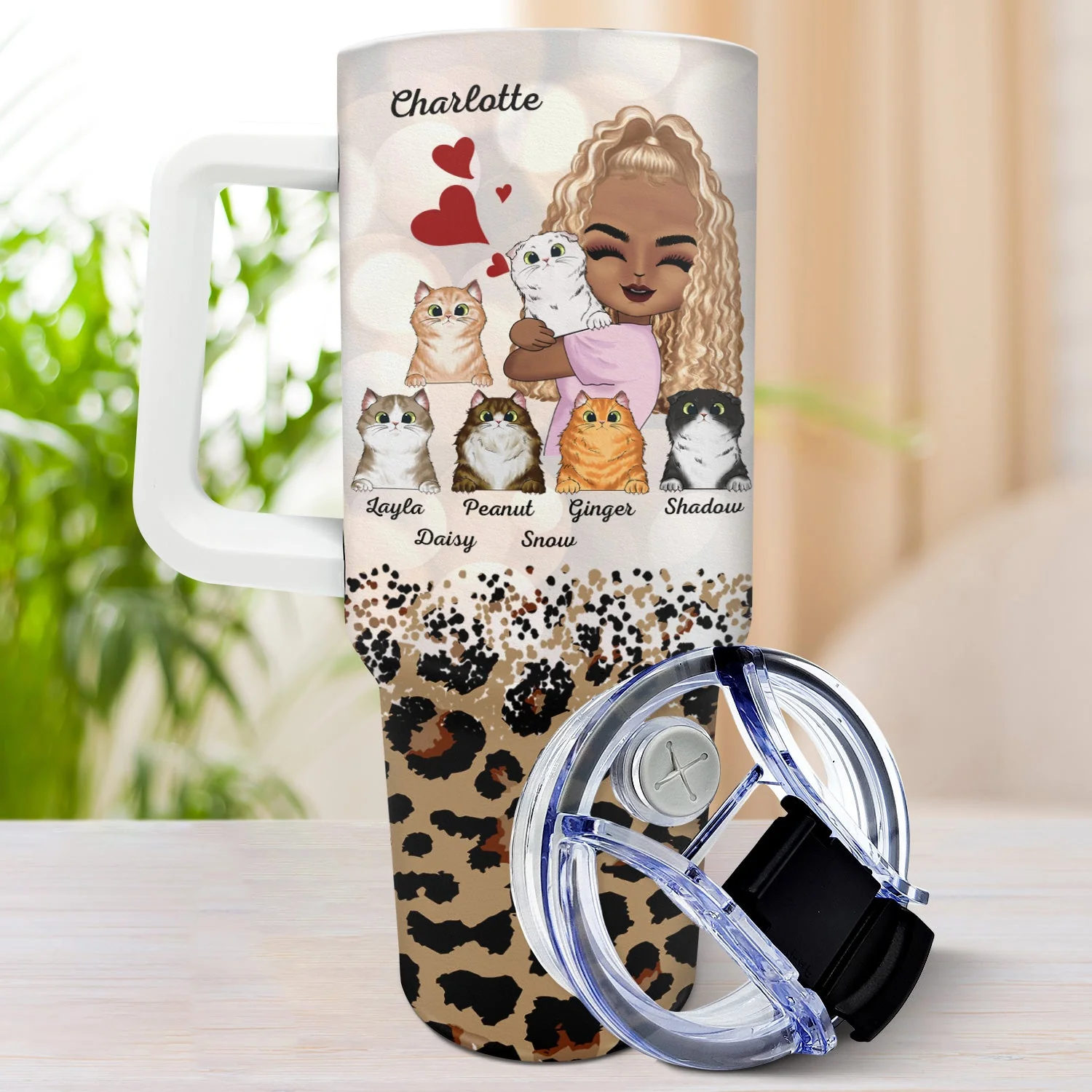 Cat Mom Crazy Cat Lady - Gift For Cat Lovers, Cat Mom - Personalized 40oz Tumbler With Straw - Image 3