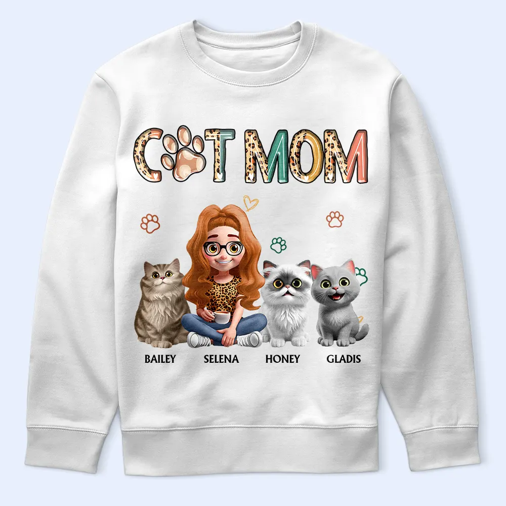 Cat Mom Funny Cat - Personalized T Shirt - Image 5