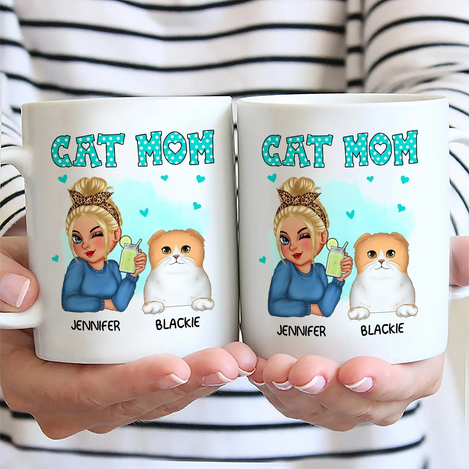 Cat Mom - Funny Gift For Cat Lovers, Pet Lovers - Personalized Mug - Image 2