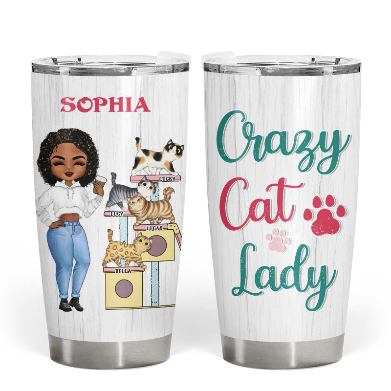 Cat Mom - Gift For Cat Lover - Personalized Custom Tumbler - Image 3
