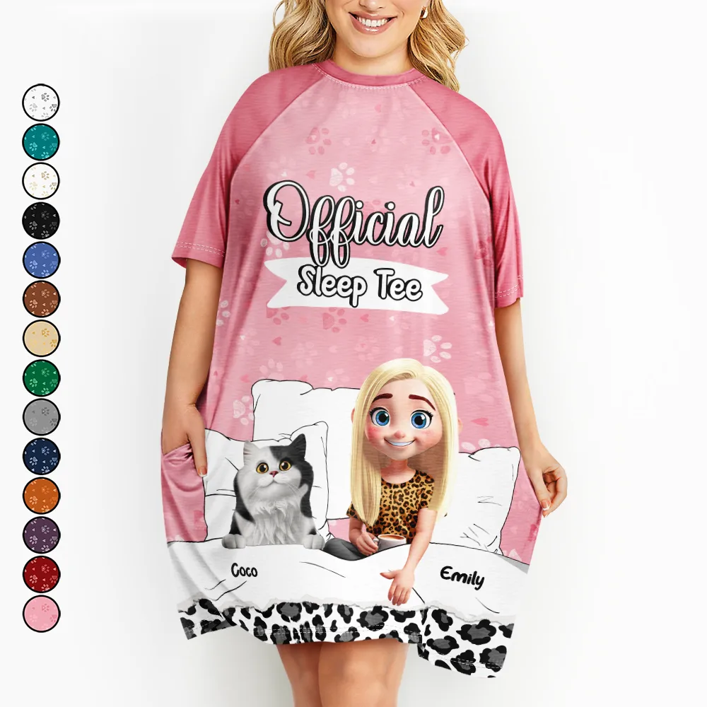 Cat Mom Official Sleep Tee - Personalized Women's Sleep Tee