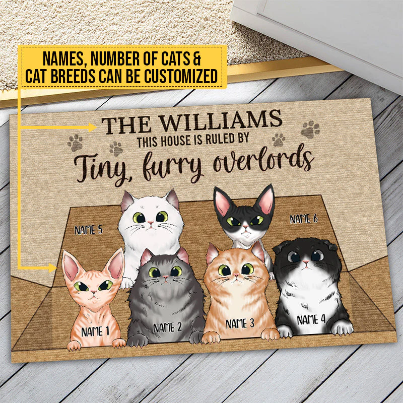 Cat Tiny Furry Overlords Custom Doormat, Funny Cat Doormat, Home Decor, Cat Lovers Gift - Image 5