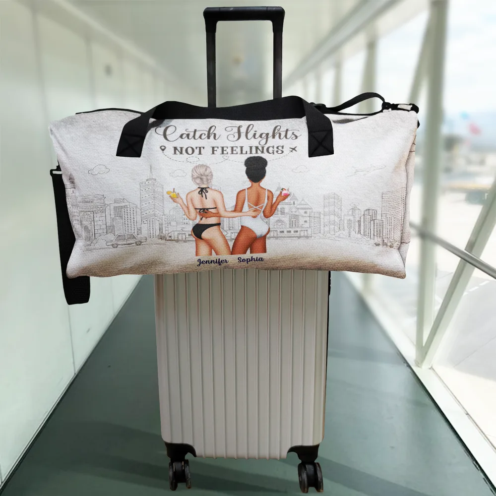 Catch Flights Not Feelings - Personalized Duffle Bag - Image 2