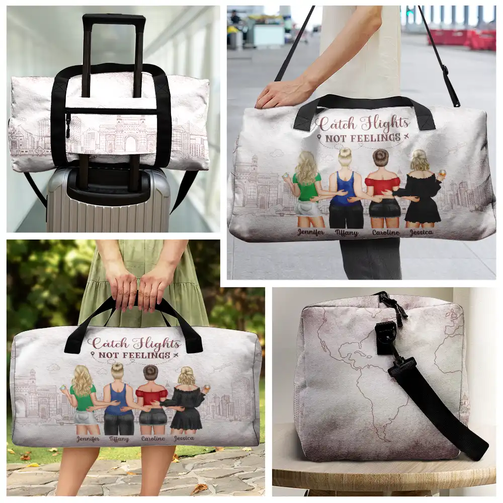 Catch Flights Not Feelings - Personalized Duffle Bag - Image 3