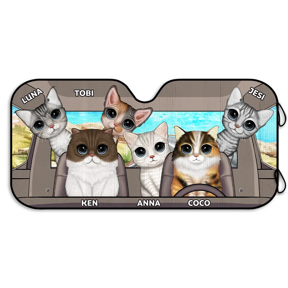 Cat's Trip - Personalized Auto Sunshade - Image 2
