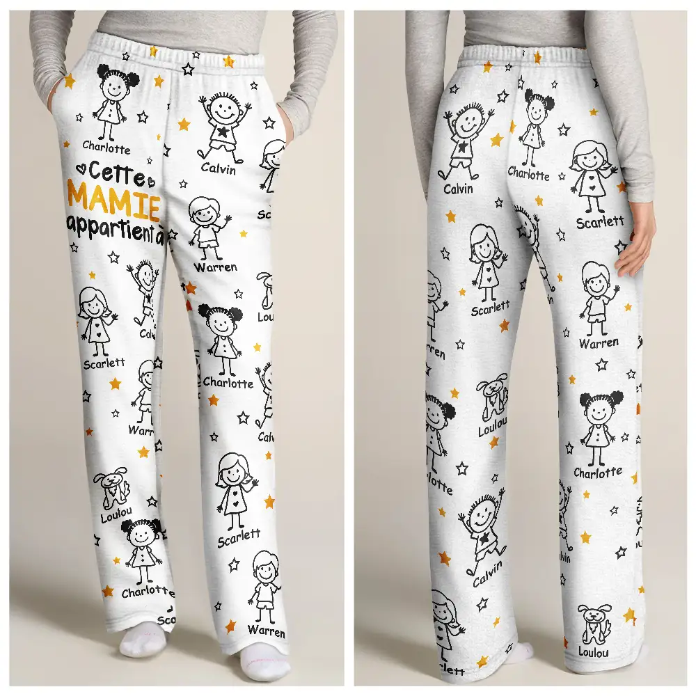 Ce Grand-Père Cette Grand-Mère Ce Papa Cette Maman Appartient À - Pantalon De Pyjama Personnalisé - Image 3