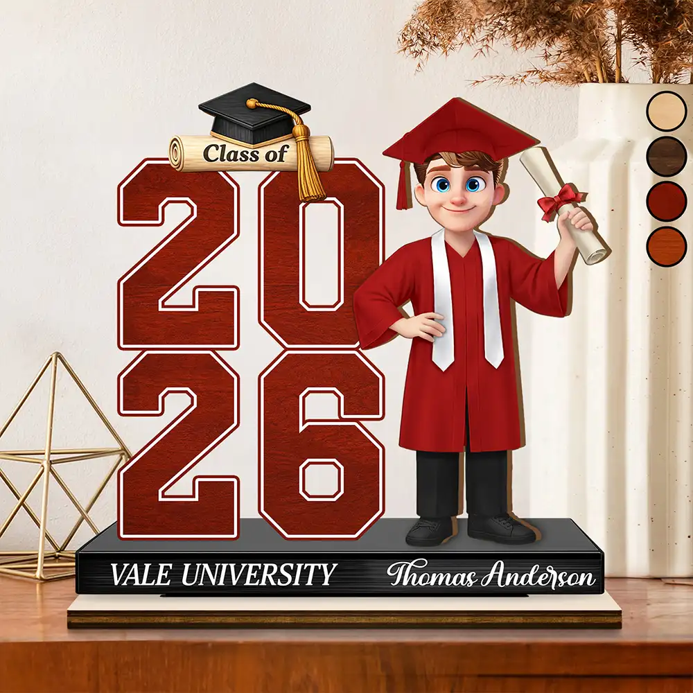 Celebrate Graduation Milestone - Personalized Custom Shaped 2-Layered Wooden Plaque - Image 2