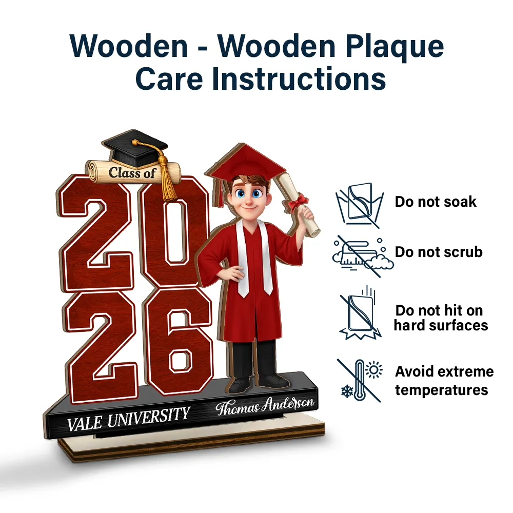 Celebrate Graduation Milestone - Personalized Custom Shaped 2-Layered Wooden Plaque - Image 7