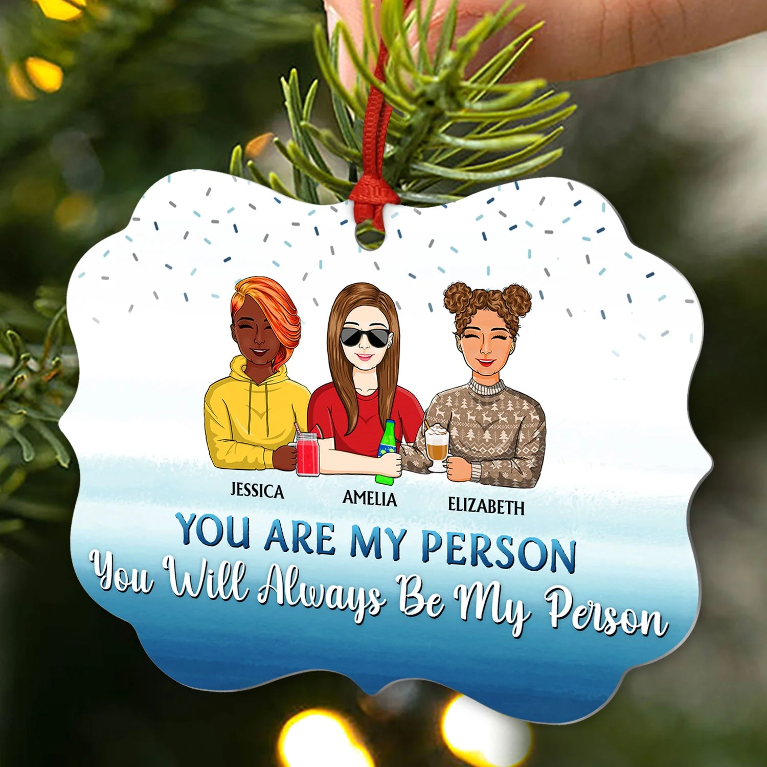 Chance Made Us Colleagues But The Fun - Christmas Gift For Co-worker And Best Friends - Personalized Custom Aluminum Ornament - Image 2