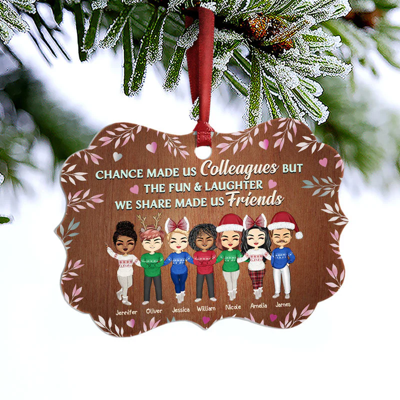 Chance Made Us Colleagues Office Worker - Christmas Gift - Personalized Custom Aluminum Ornament - Image 3