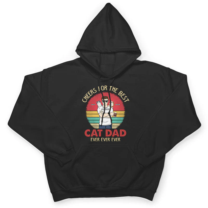 Cheers For The Best Cat Dad Ever - Father Gift - Personalized Custom T Shirt - Image 4