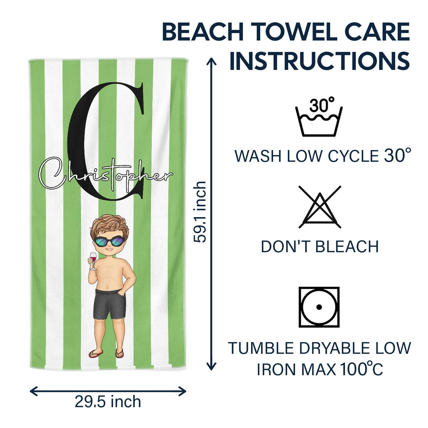 Chibi Alphabet Traveling Beach Poolside Swimming Picnic Vacation Corner - Birthday, Funny Gift For Her, Him, Besties, Family - Personalized Beach Towel - Image 6