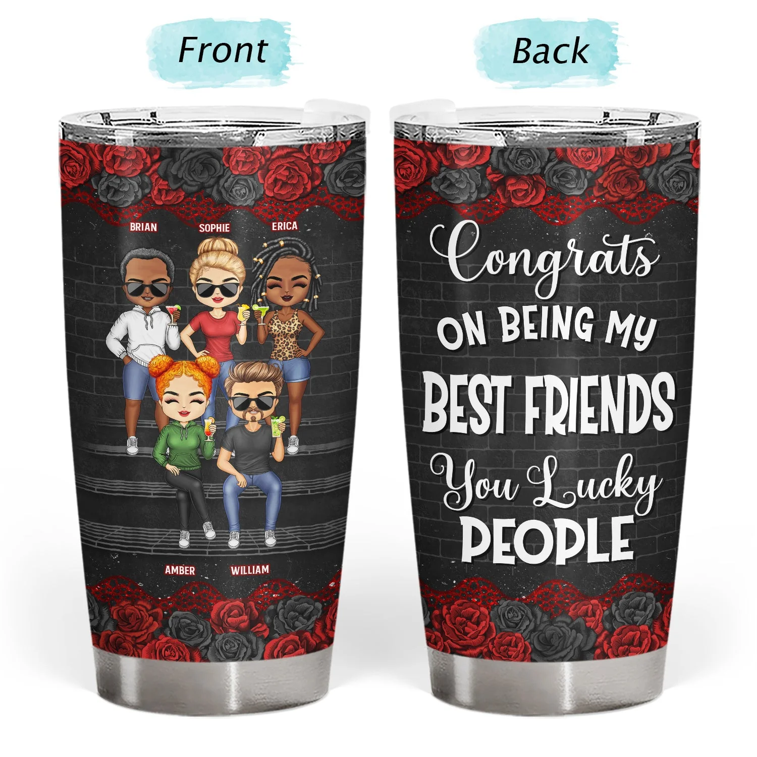 Chibi Congrats On Being My Bestie - Gift For Bestie - Personalized Tumbler - Image 3