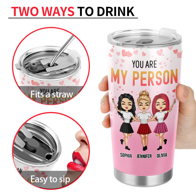 Chibi Girl I'm Not An Alcoholic But My Besties Are - Gift For Bestie - Personalized Custom Tumbler - Image 4